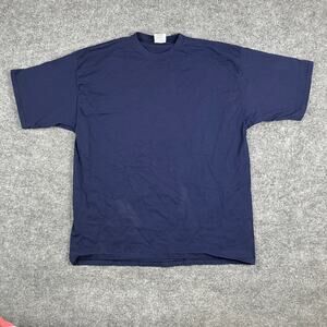 Pluma T-Shirt Mens XL Navy Heavyweight Cotton Solid Blank Vintage Tee